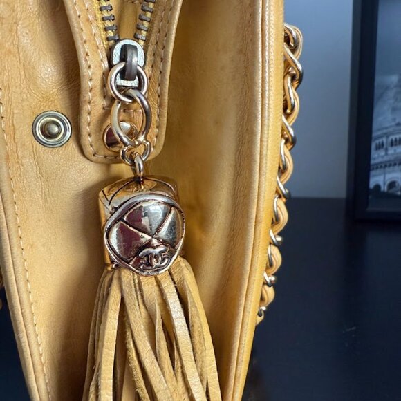 Authentic Chanel Quilted Leather Shoulder Bag – Mustard Yellow - Picture 12 of 16